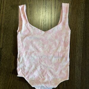Free People pink floral bodysuit